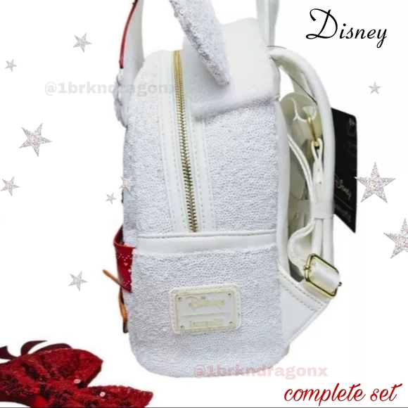 NWT Mickey Mouse Christmas Snowman Backpack Set Ears Wallet Bag Combo Disney - Picture 4 of 16